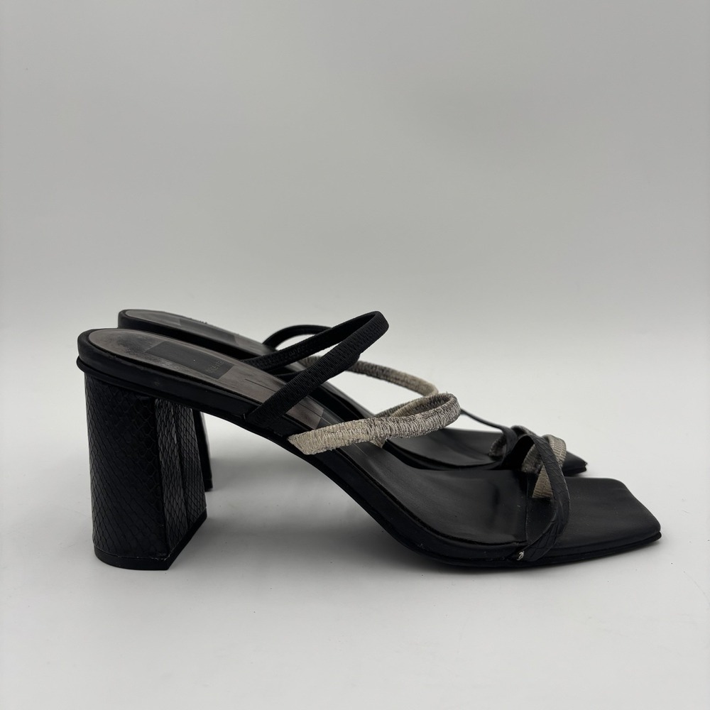 Dolce Vita Prisma Onyx Stella Slip On Square Toe Strappy Sandals Black Size 9‎